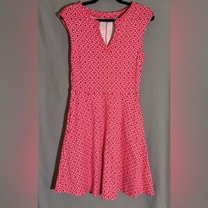 New York & Company Red Geometric Mini Dress